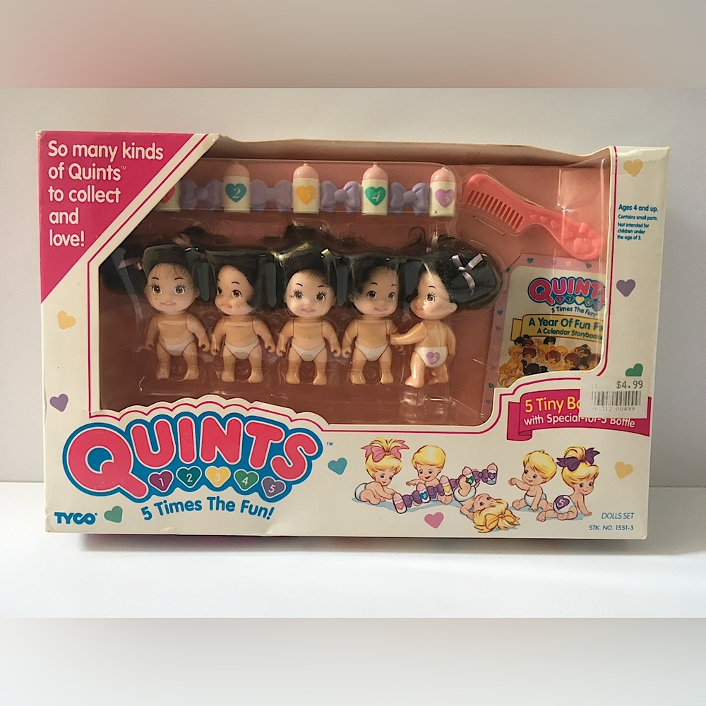1990 Tyco Quints - black hair, new in box HTF RARE